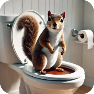 🐿 écureuil, toilette, salle de bain, drôle, animal, faune telegram sticker