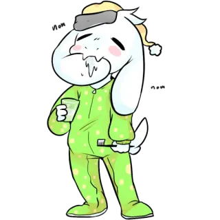 😴 adormilado, cabra, pijama, lindo, bebida telegram sticker