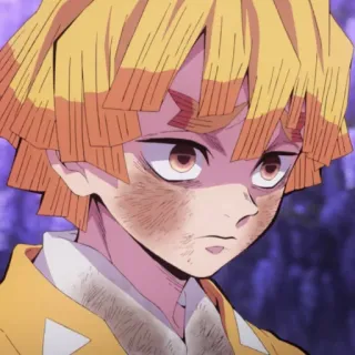 💛 Zenitsu Agatsuma Demon Slayer anime, demon slayer, zenitsu agatsuma, character, manga, emotional, facial expression whatsapp sticker