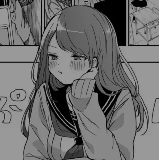 ➰ Anime Mädchen, Manga, Schuluniform, Klassenzimmer, Cartoon, Illustration, Charakter Art telegram sticker