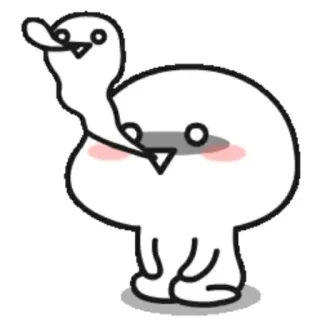 🤢 Tier, Vogel, Strauß, Lustig, Niedlich, Weiß telegram sticker