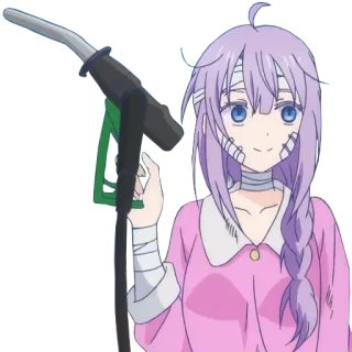 🛢 anime, girl, gasoline, bandages whatsapp sticker