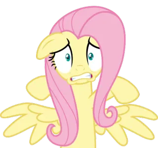 😣 Fluttershy My Little Pony Fluttershy, My Little Pony, kartun, poni, takut, gugup telegram sticker