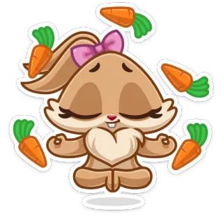 🥕 kelinci, wortel, imut, hewan, kartun whatsapp sticker