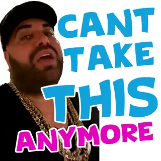 ☔️ CANT TAKE THIS ANYMORE разочарование, выражение, мем, отношение whatsapp sticker