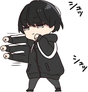 🤛 シュッ Anime, Manga, Personnage, Sticker, Chibi telegram sticker