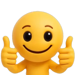 👍 Emoji, Pollice in su, Positivo, Approvazione, Mi piace, Giallo telegram sticker