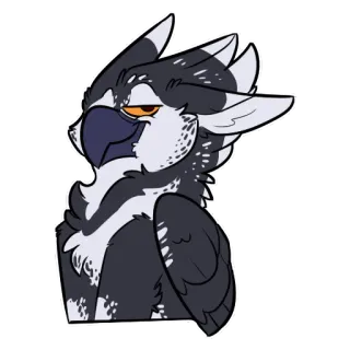 😎 นก, กริฟฟิน, สัตว์, แฟนตาซี, การ์ตูน telegram sticker