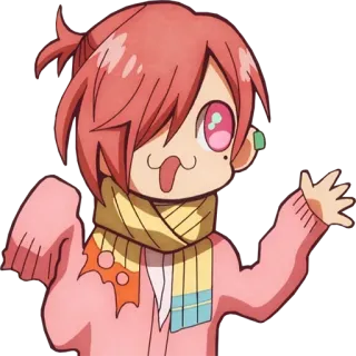 🥴 Mitsuba Sousuke Toilet-bound Hanako-kun Anime, Manga, Dibujos animados, Personaje, Lindo, Divertido, Pelo rosa telegram sticker