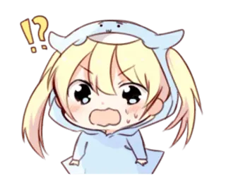😥 anime, cartoon, chibi, shocked, cute, girl whatsapp sticker