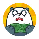 🤑 panda, money, concerned, sticker, cartoon, animal telegram sticker