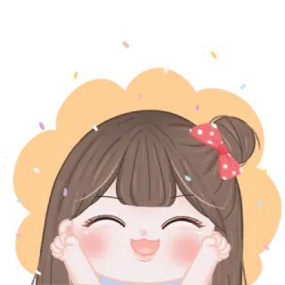 🍓 可爱, 卡通, 女孩, 插画, 快乐, 卡哇伊 telegram sticker