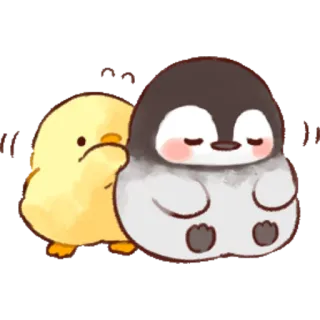 🙃 pinguim, pintinho, fofo, animal, kawaii whatsapp sticker