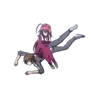 🤕 anime, character, seated, girl, boy, highschool dxd telegram sticker