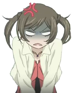😡 angry, anime, girl, frustrated, cartoon telegram sticker