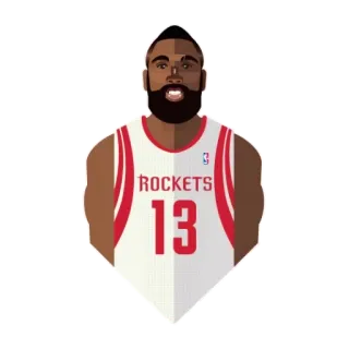 😀 James Harden ROCKETS 13 Pallacanestro, NBA, Rockets, Atleta, Giocatore telegram sticker