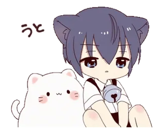 😴 うと anime, cat, chibi, cute, kawaii, sticker, neko telegram sticker