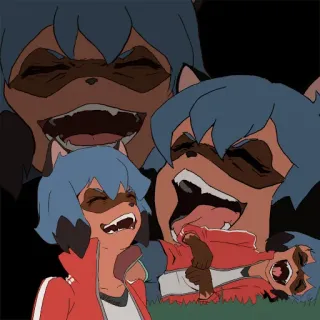 😂 Michiru Kagemori BNA: Brand New Animal Anime, Tanuki, Che ride, Personaggio, Animazione telegram sticker