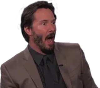 😮 Keanu Reeves Keanu Reeves, shocked, actor, celebrity, meme telegram sticker