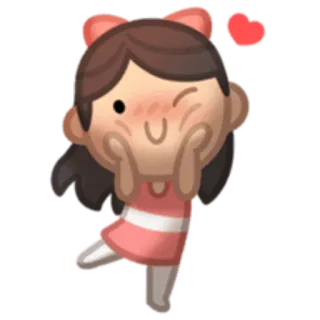❤️ cartoon, meisje, schattig, hart, knipoog, liefde, kawaii telegram sticker