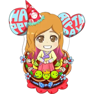 🎂 HAPPY BIRTHDAY feliz aniversário, celebração, festa, chibi, bolo whatsapp sticker