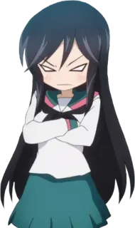 😡 Anime, Manga, Escolar, Enojada, Personaje, Chica whatsapp sticker