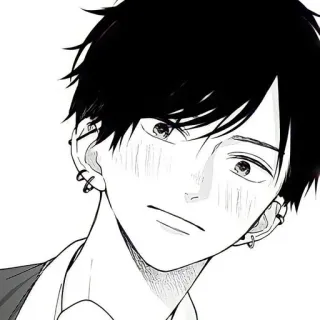 😳 anime, manga, character, art, drawing, illustration, portrait, boy telegram sticker