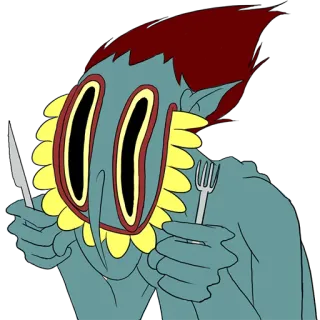 🍽 monstro, criatura, faca, garfo, jantar, comer telegram sticker