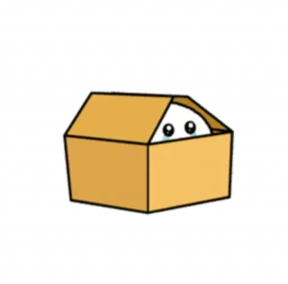 🙈 chat, boîte, mignon, cachette, animal, dessin animé whatsapp sticker