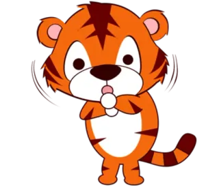 🐯 tiger, cartoon, animal, cute, cub telegram sticker
