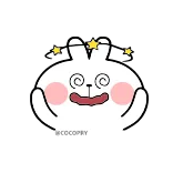 🥴 coelho, desenho animado, tonto, estrelas, animação, adesivo whatsapp sticker