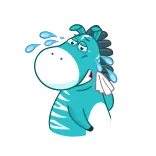 😭 cartoon, paard, dier, blauw, huilend, verdrietig, tranen telegram sticker