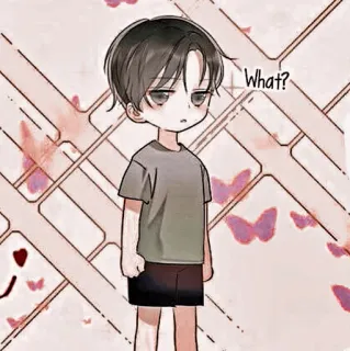 🦔 What? kreskówka, chłopiec, anime, pytanie telegram sticker