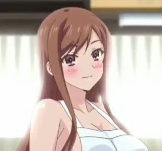 🍑 アニメ, 女性, 笑顔, 料理, エプロン telegram sticker