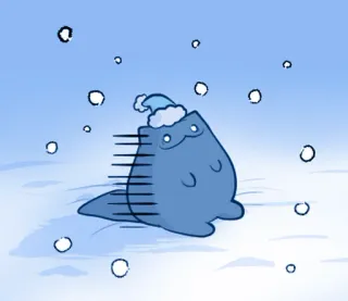 🐱 gato, inverno, neve, desenho animado, animal, fofo, chapéu telegram sticker