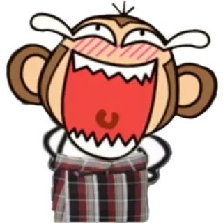 🐵 monkey, cartoon, animal, funny, illustration telegram sticker