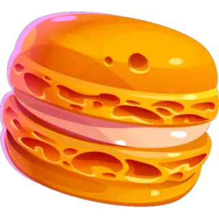 💛 macaron, sobremesa, comida, doce, pastelaria telegram sticker