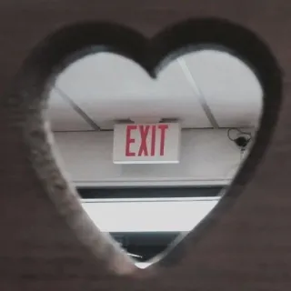 ❤️ EXIT exit sign, heart shape, safety, emergency telegram sticker
