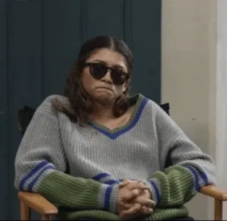 🎆 Zendaya actress, celebrity, sunglasses, serious, sweater telegram sticker