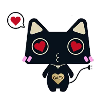 😘 GAEX cat, heart, cute, kawaii, animal, cartoon telegram sticker