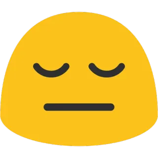 😌 emoji, expressionless face, yellow, emotion, neutral, digital art telegram sticker