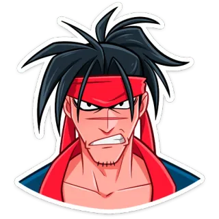 😡 Kartun, Marah, Bando merah, Karakter, Anime, Potret telegram sticker