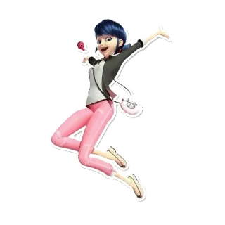 😄 Marinette Miraculous: Tales of Ladybug & Cat Noir Marinette, Ladybug, Miraculous Ladybug, desenho animado, menina, anime, personagem telegram sticker