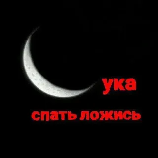 💤 ука спать ложись 月, テキスト, ロシア語, 夜, 睡眠 telegram sticker