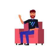👌 hombre, sentado, silla, gesto telegram sticker