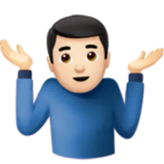 🤷‍♂ emoji, shrug, unsure, question, questioning, cartoon, indifferent telegram sticker
