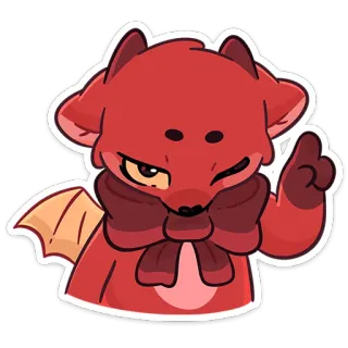 😈 czerwony, smok, kreskówka, zwierzę, słodki, postać whatsapp sticker