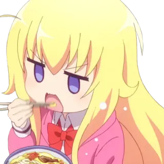 🍰 anime, cartoon, eating, food, chibi, cute telegram sticker