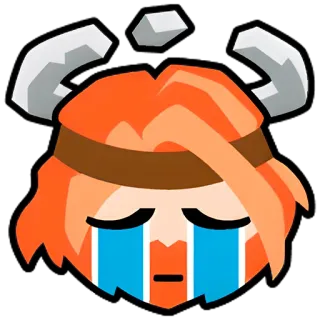 😭 emoji, crying, sad, viking, cartoon telegram sticker