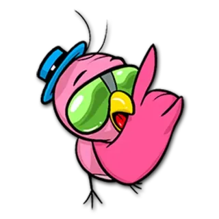 ☝ Cartoon, Vogel, Stinkefinger, Beleidigend, Humor telegram sticker